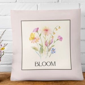 Pink floral cottage style decorative pillow cover